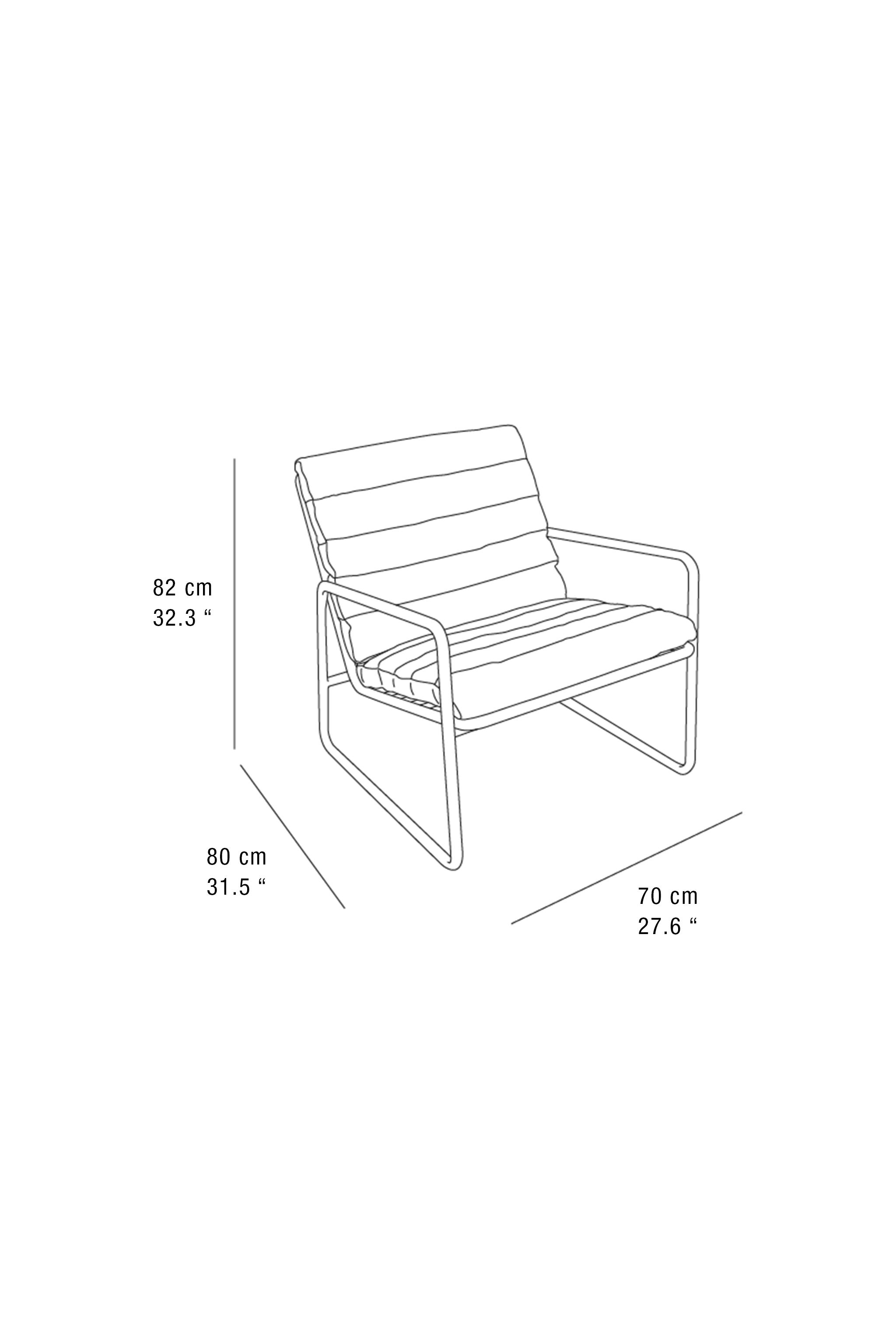 METAL AND LEATHER ARMCHAIR